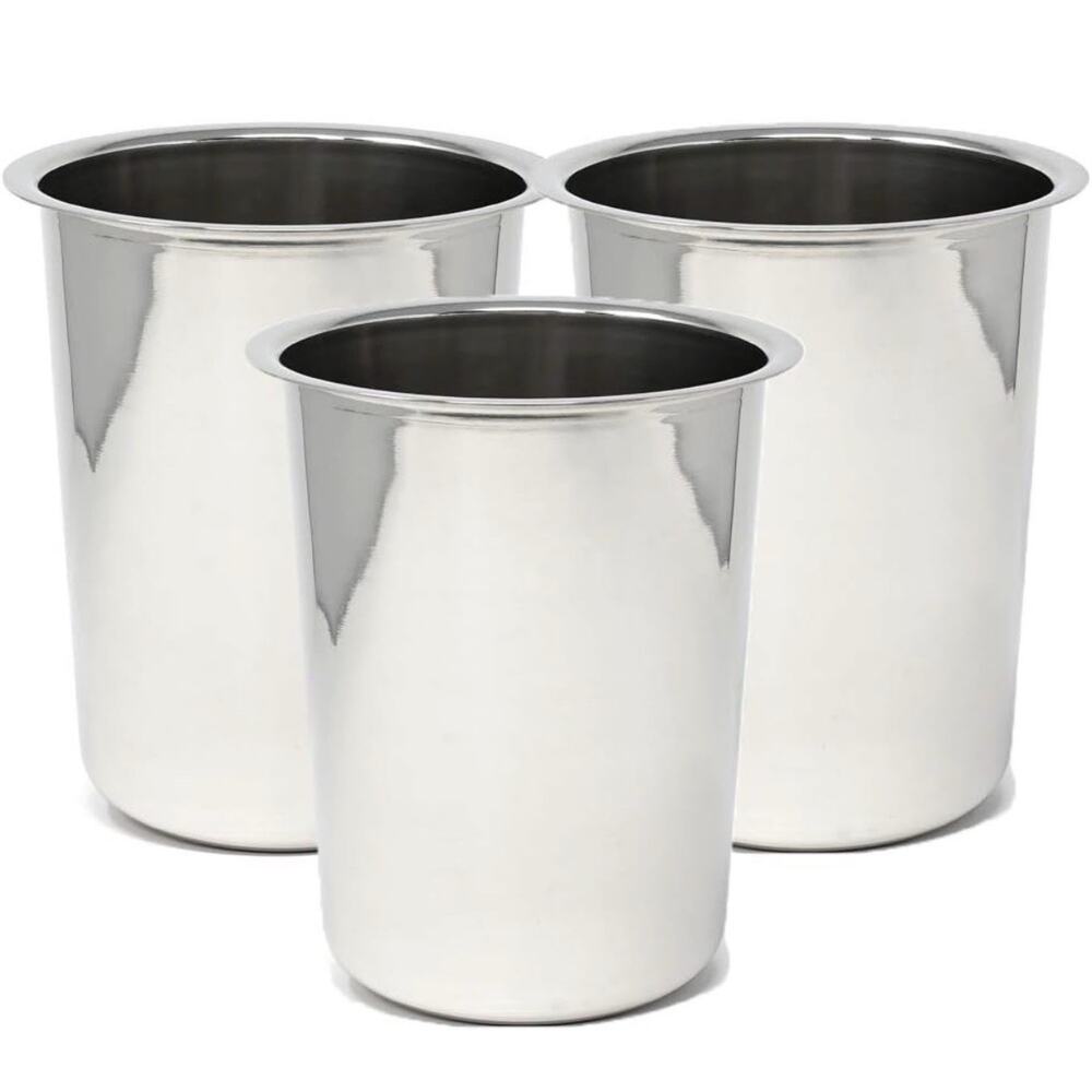 Winco BAM-1.25 1.25-Quart Bain Maries, Set of 3 - Stainless Steel